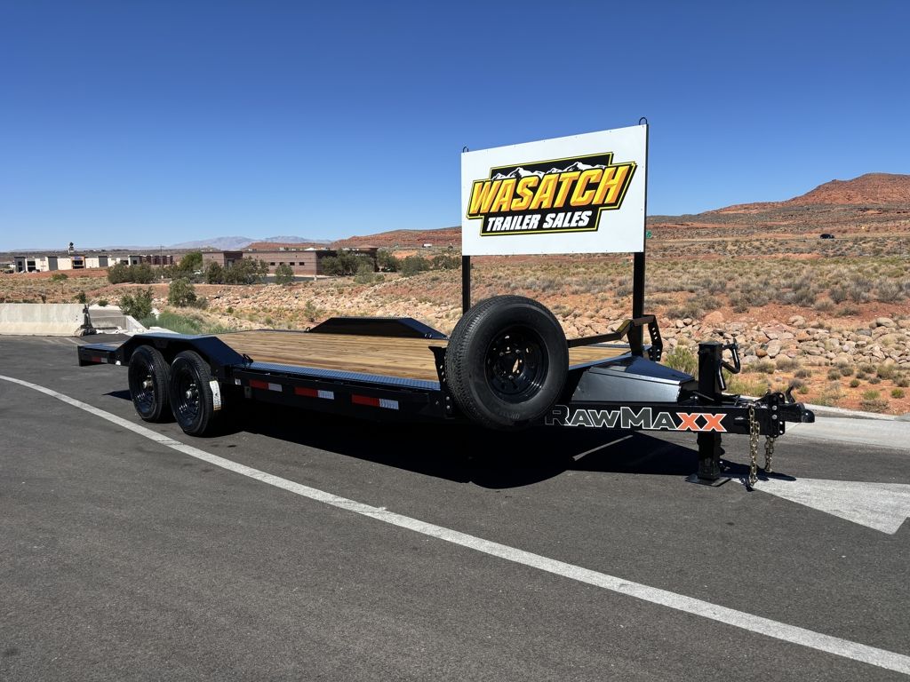 2026 RawMaxx Jet Black 7 X 20 Ecx Flatbed Car Haul