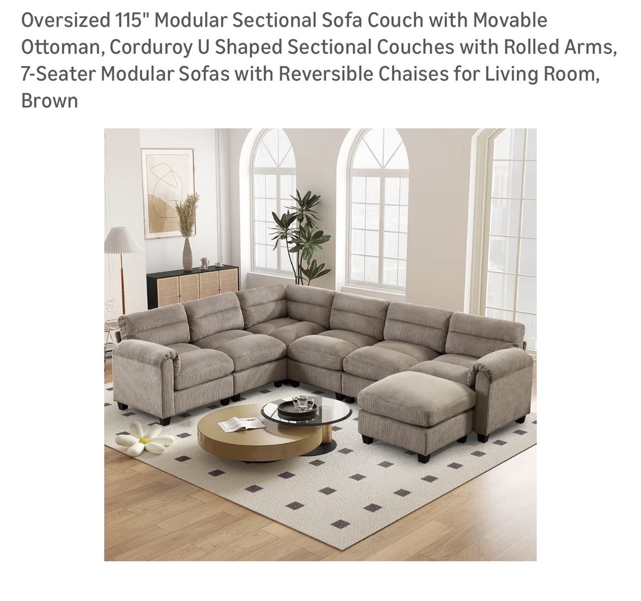Brand New Sectional  Brown In Color