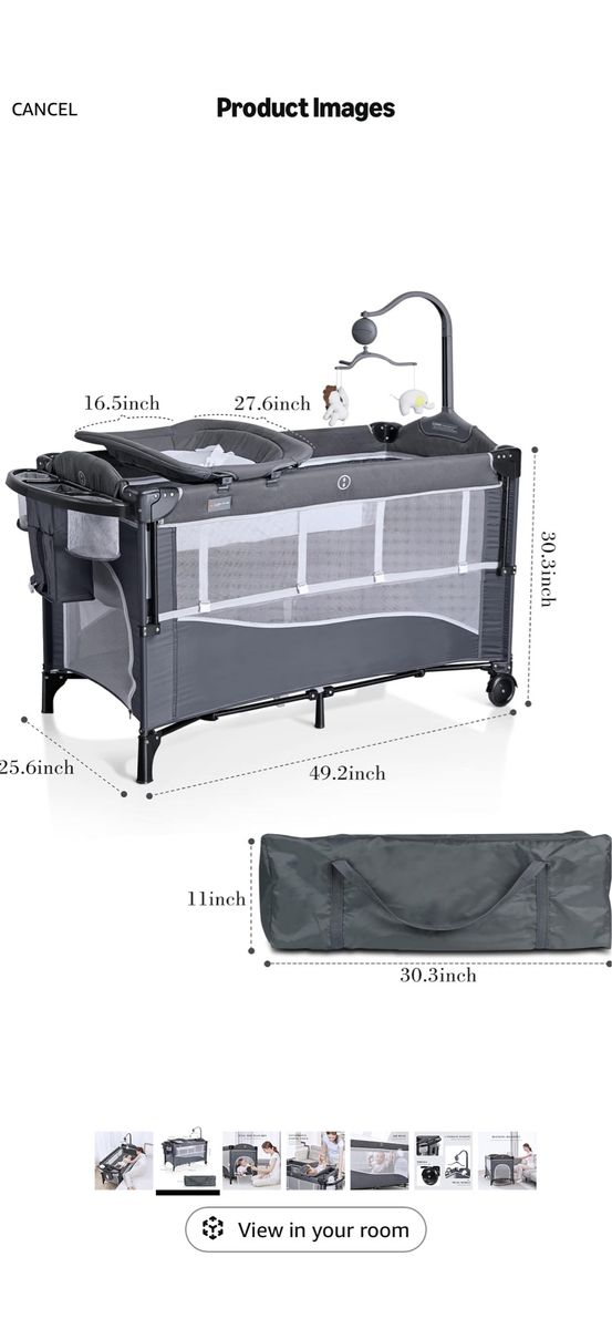 Portable Baby Playard with Bassinet, and Changing Station