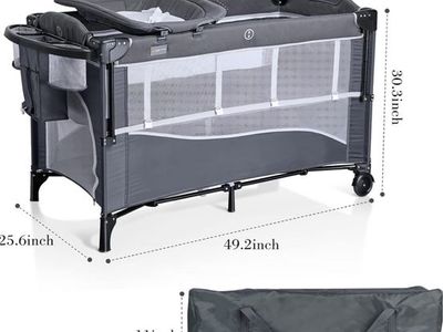 Portable Baby Playard with Bassinet, and Changing Station