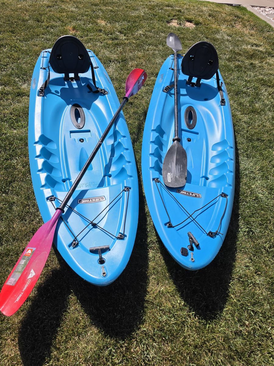 2 Lifetime Sit-on Kayaks 8 Ft