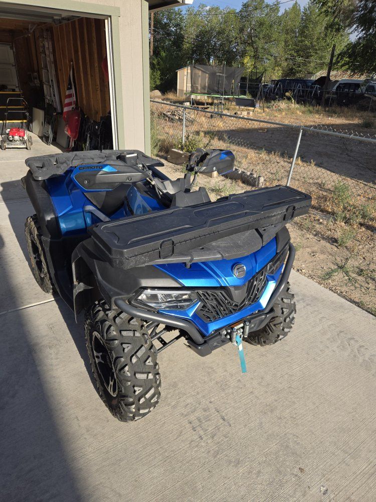 CFMOTO Blue ATV 4x4 with Winch and Cargo Box