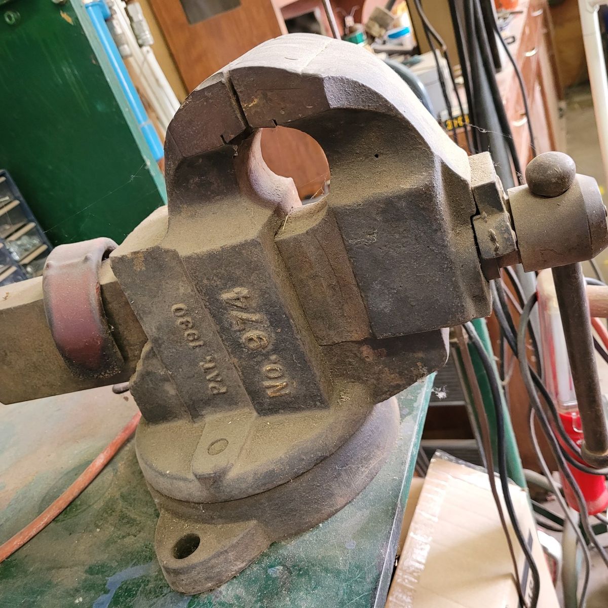 vintage heavy-duty bench vise