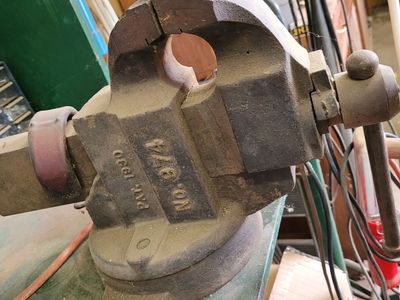 vintage heavy-duty bench vise
