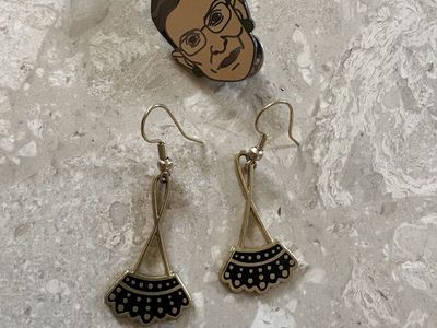 RBG pin and dangle earrings