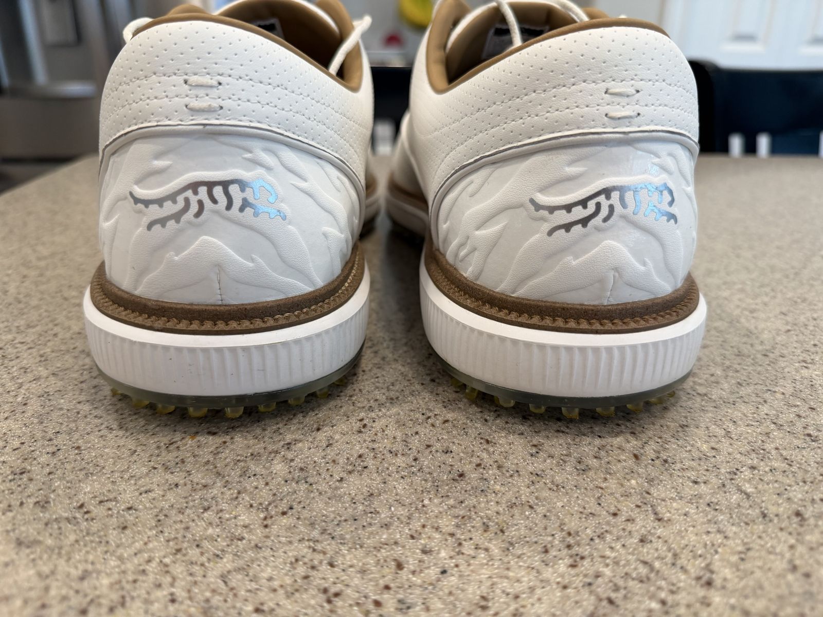 Worn Once. White and Silver Sun Day Red Golf Shoes
