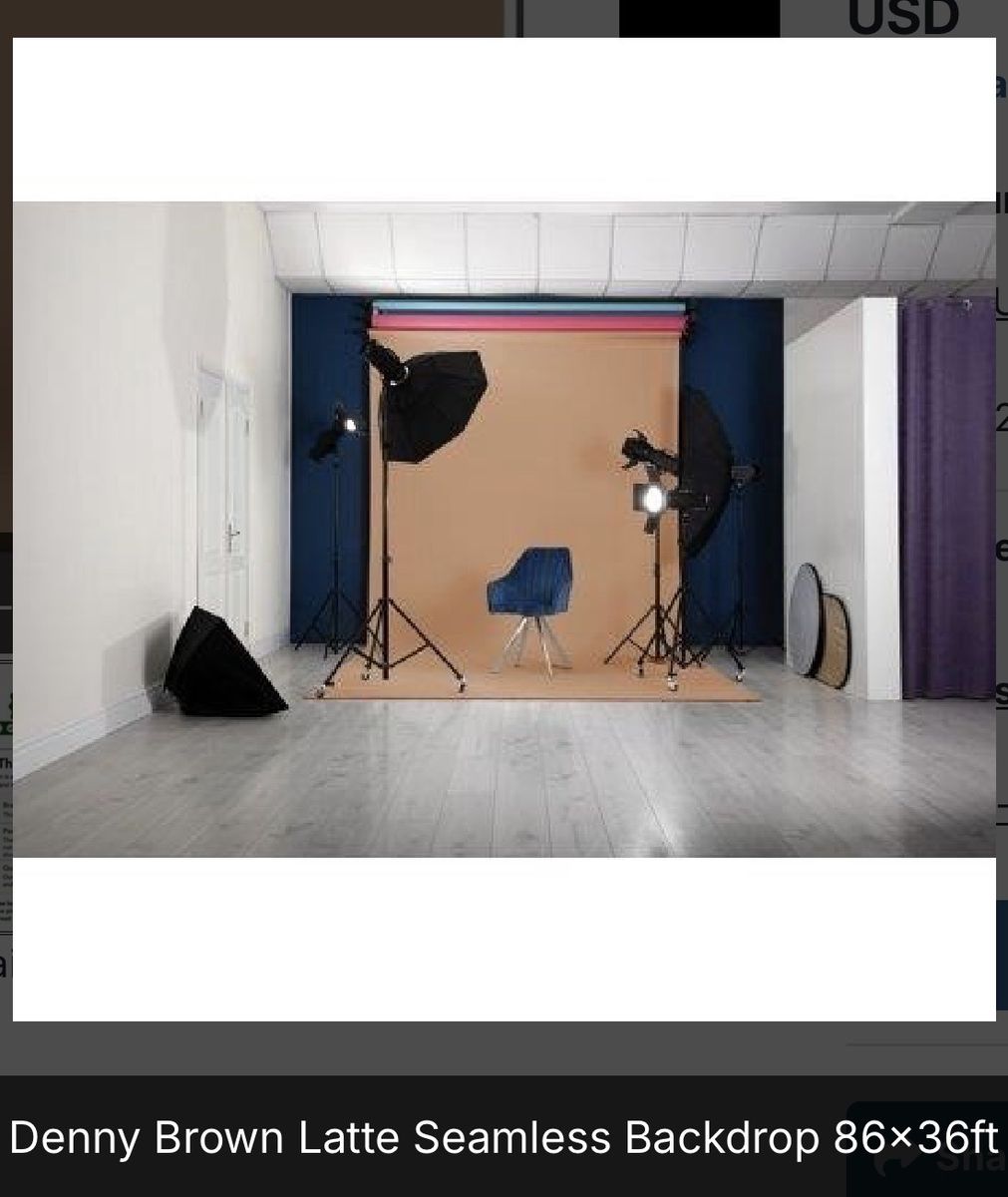 Denny Brown Latte Seamless Backdrop Paper Roll 86"x36ft - Photography Studio Background