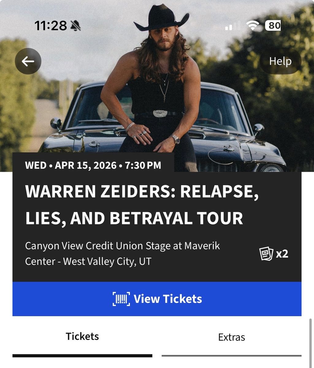 Warren Zeiders Concert Tickets Utah
