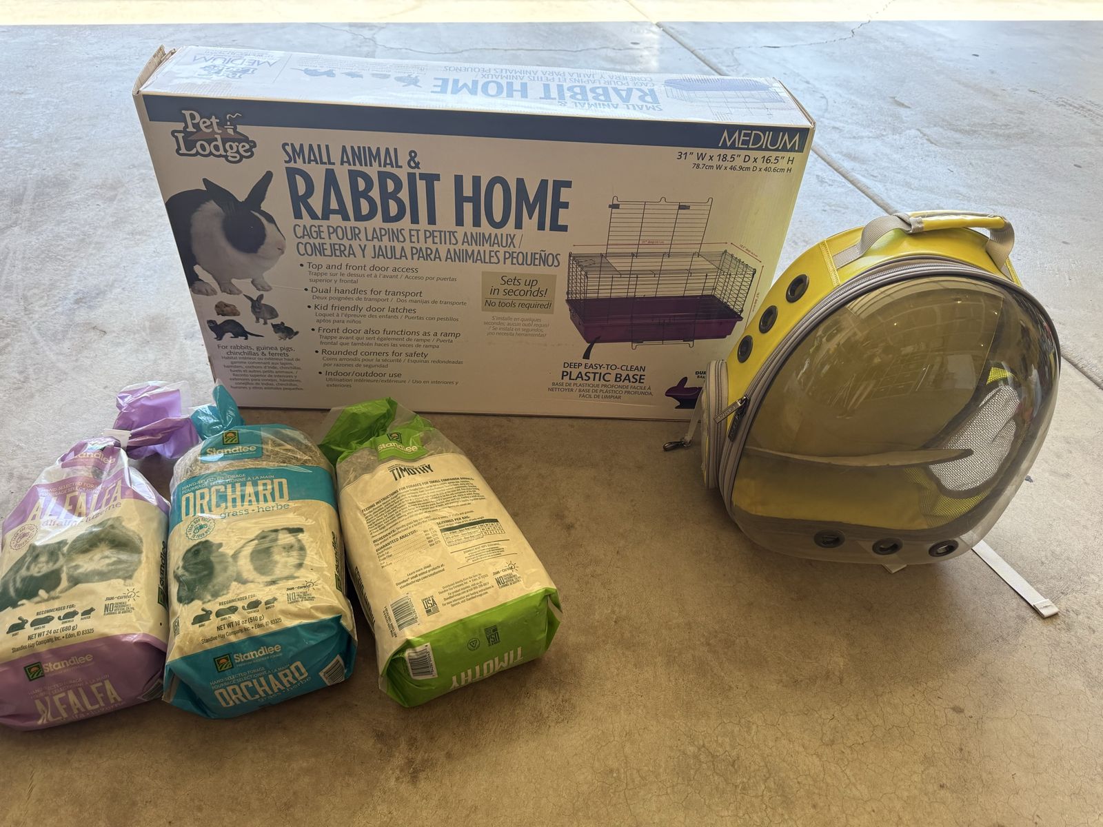 Bunny rabbit or small animal cage plus extras