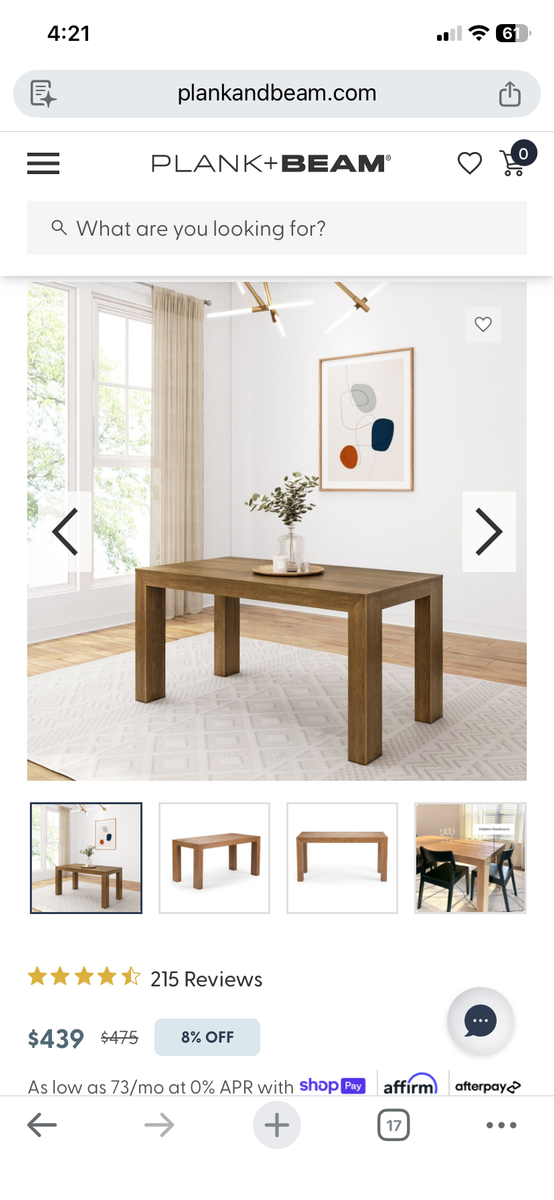 Plank and Beam Table