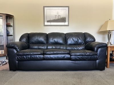 Black Leather/ Vinyl Couch