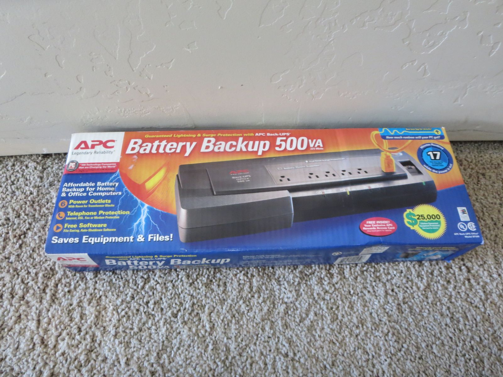 New APC back ups office battery backup BF500u 500va