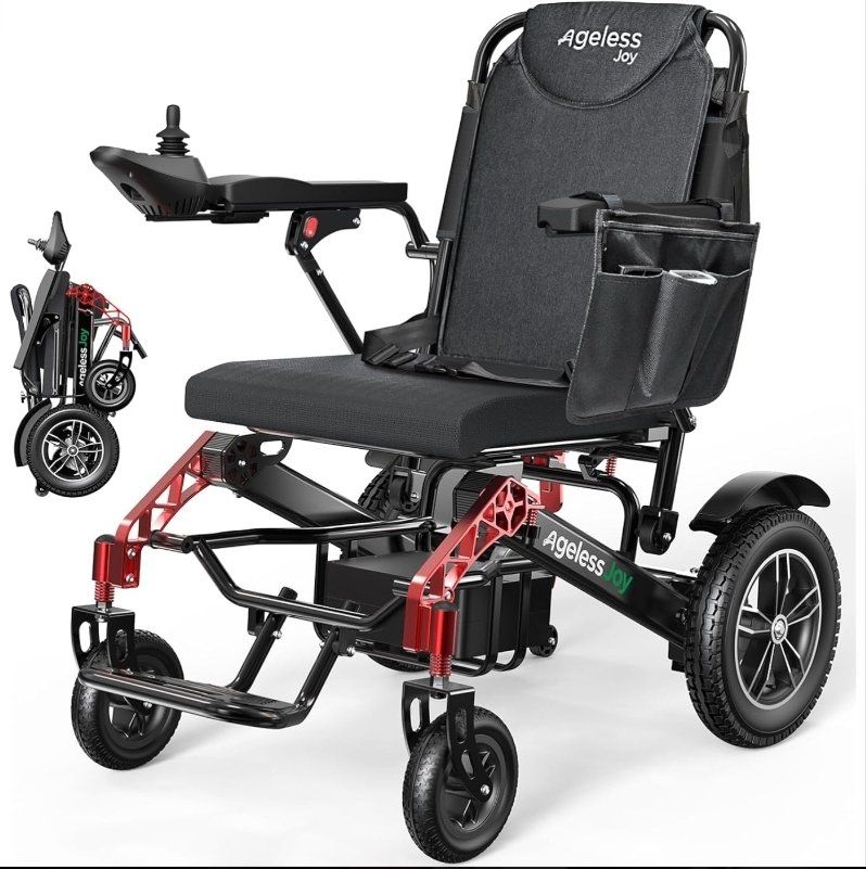 Ageless Joy JLE-W08 Electric Wheelchair – 500W Folding Power Wheelchair, 12Ah #558