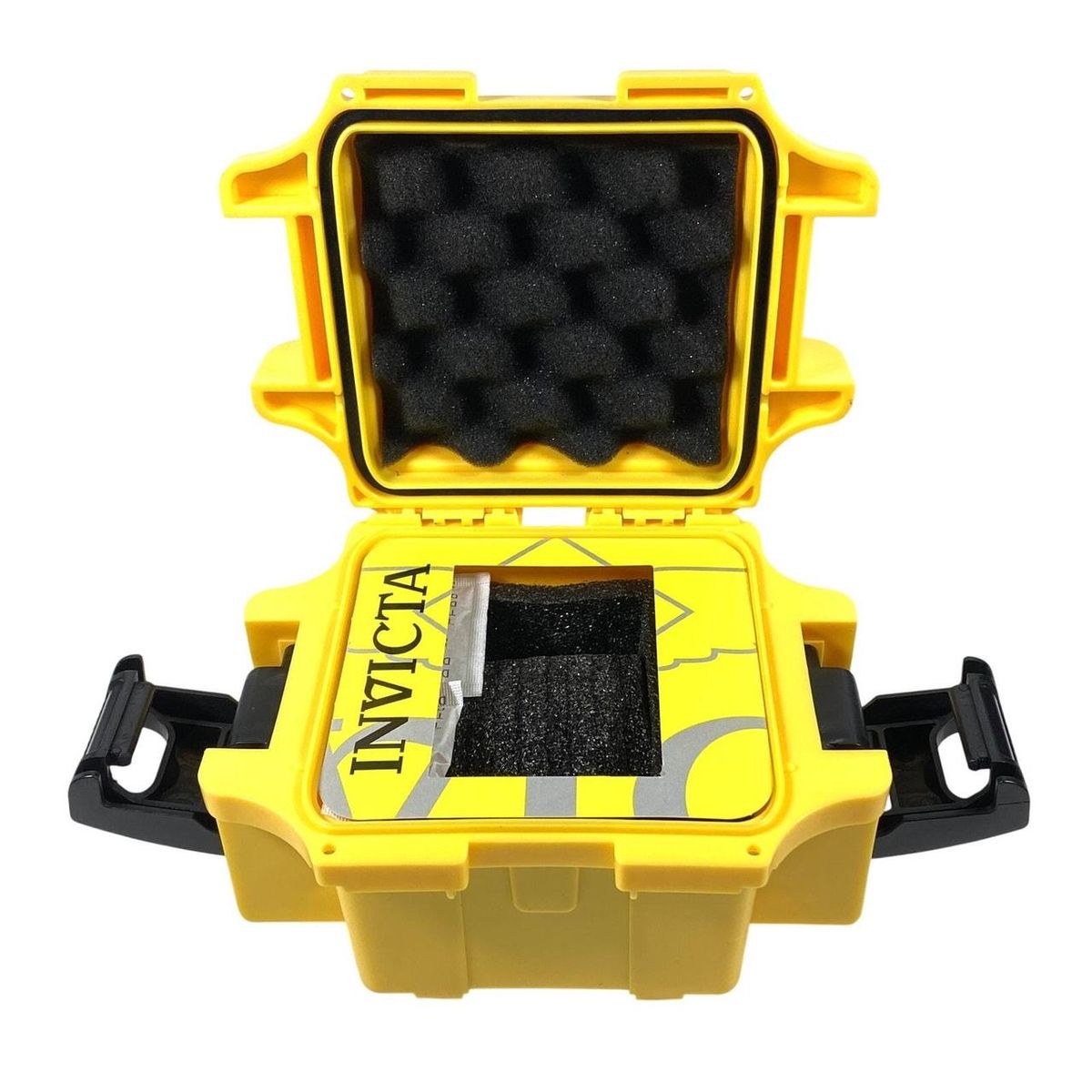 Invicta Watch Case Yellow Hard Shell Protective Box with Foam Insert for Watches