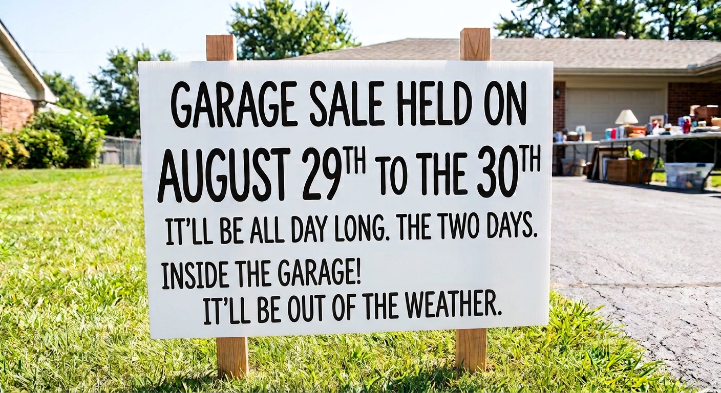 Garage sale must come se
