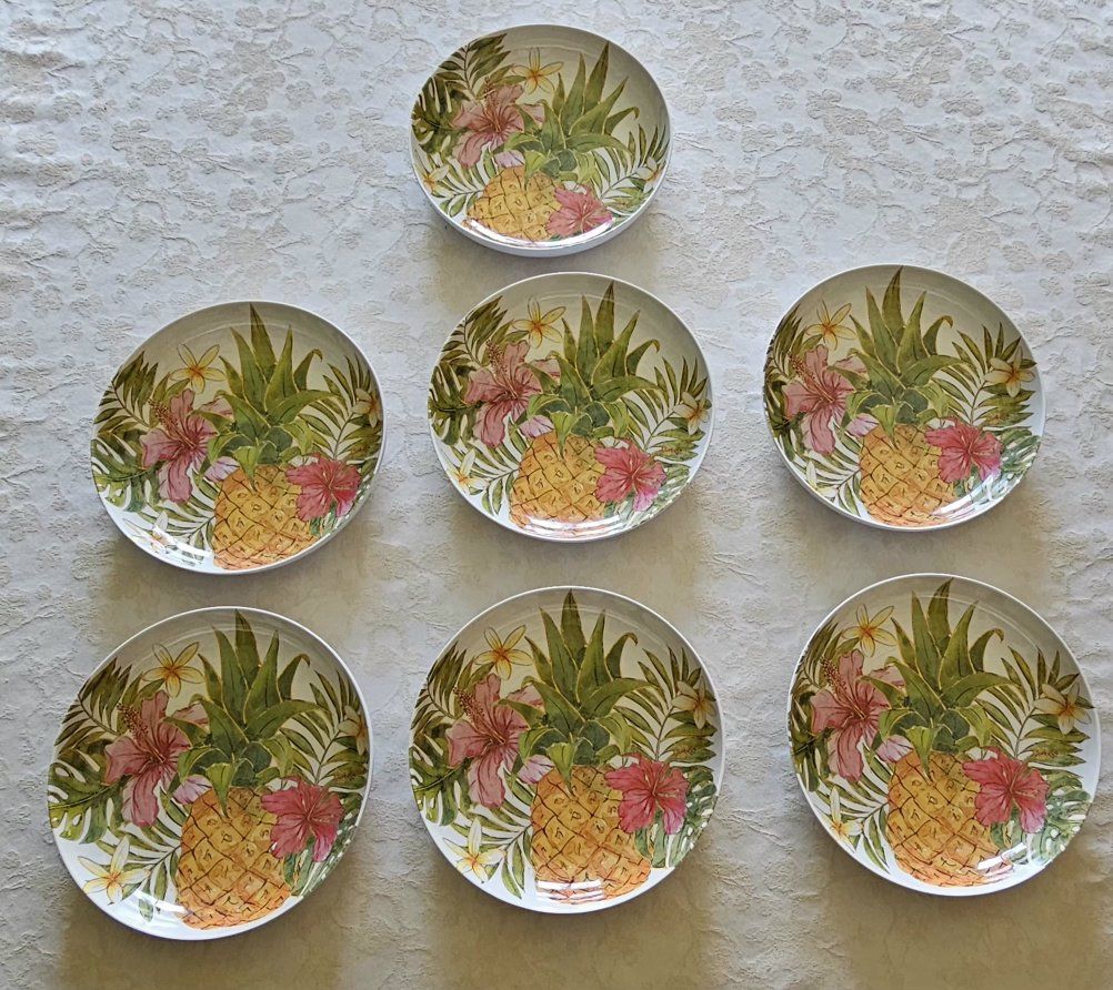 Bowls 8.5"W Melamine  Tropical Fruit
