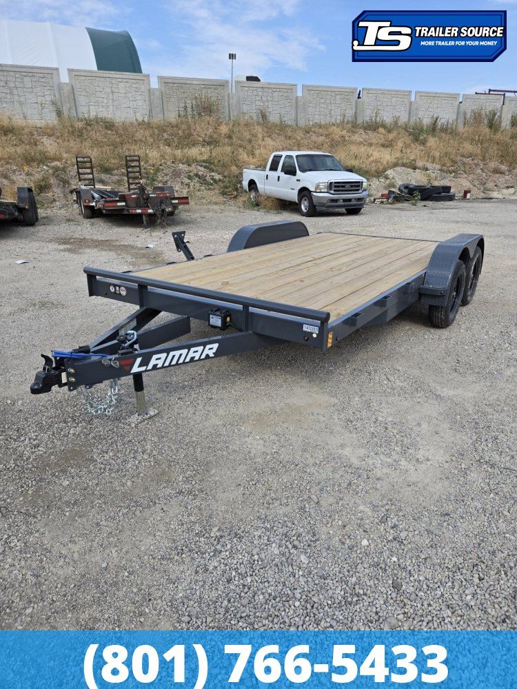 7x16 Lamar CE Flatbed Car Hauler Trailer - 7K GVWR