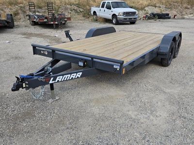 7x16 Lamar CE Flatbed Car Hauler Trailer - 7K GVWR
