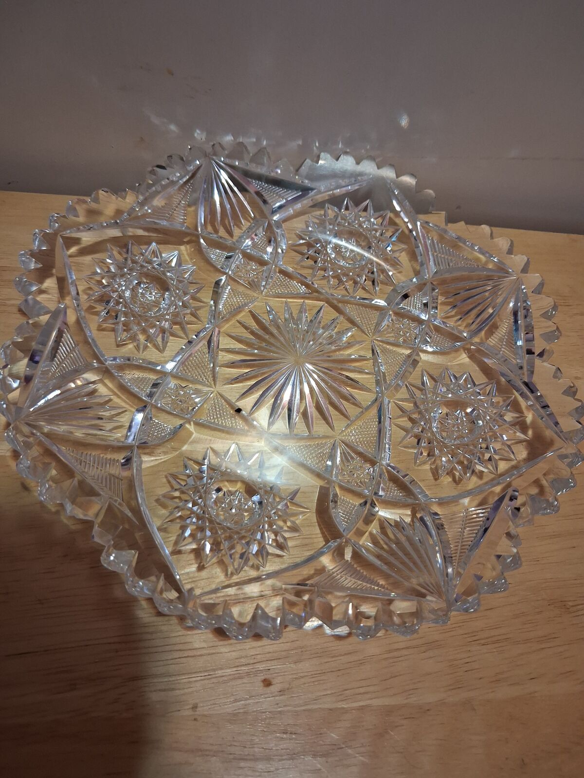 vintage cut glass plate