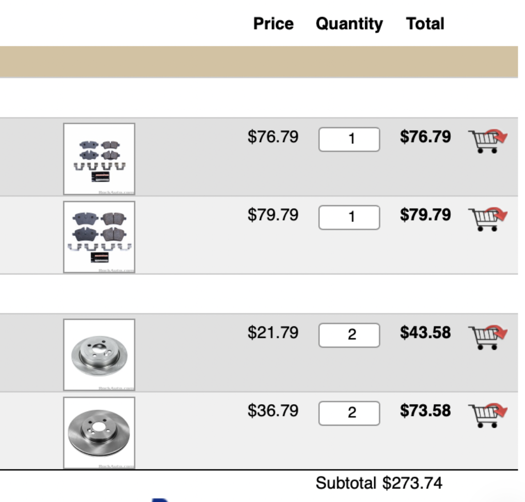 07-16 MiniCooper Brakes (pads & rotors)
