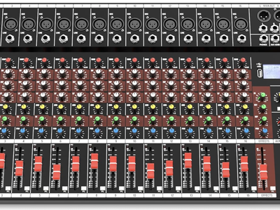 Professional Audio Mixer 16 Channel Audio Bluetooth Mixing Console with USB, etc.
