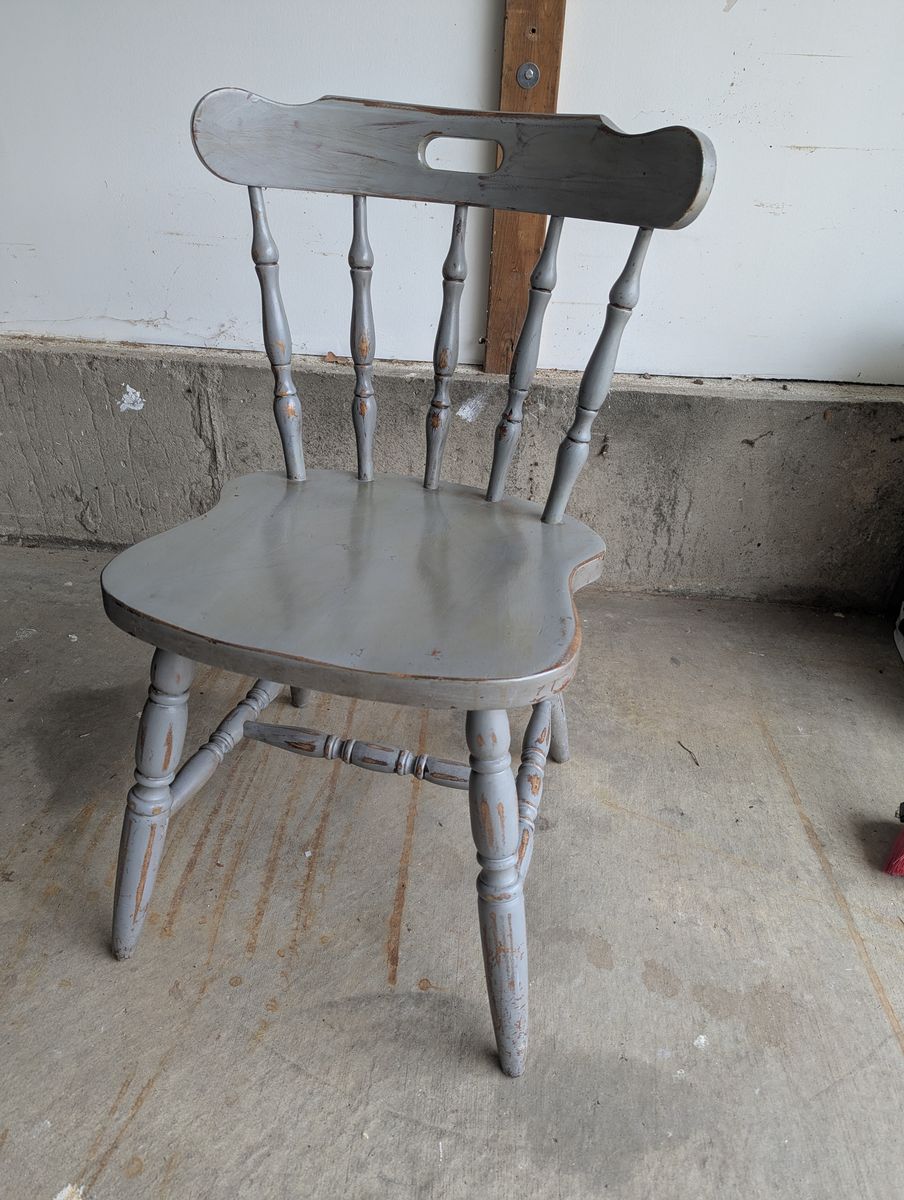 Distressed Grey Windsor Spindle Back Chair