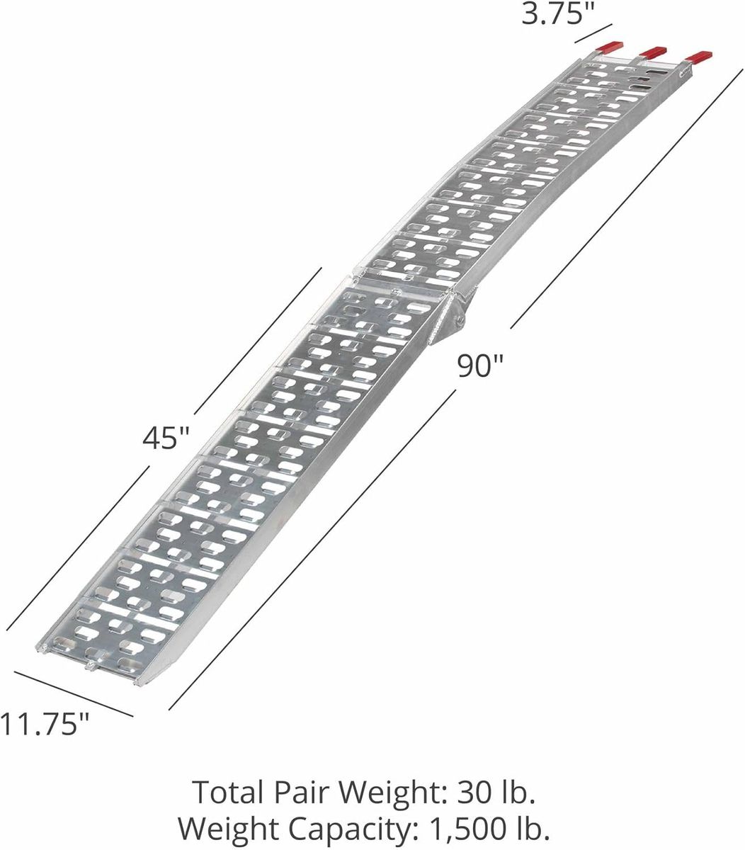 Aluminum folding ramps for ATV/motorcycle