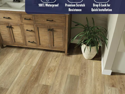 Bruce redefine Golden Afternoon Waterproof Click Lock Vinyl Tile Flooring