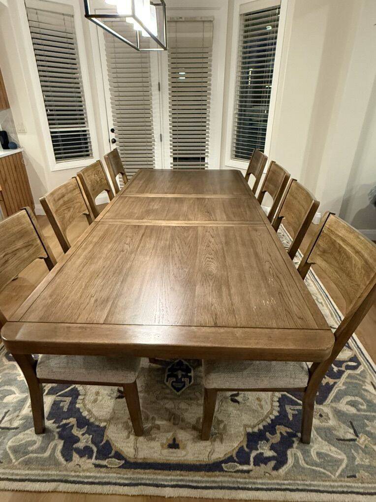New Dining Table, 8 Chairs & Bench