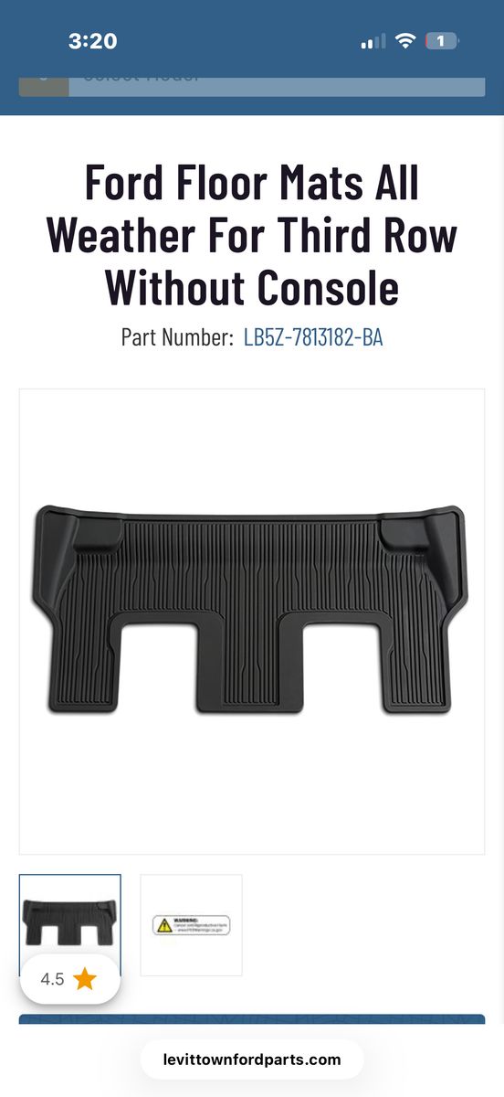 Ford 3rd Row Floor Mat (2020–2025 Explorer)