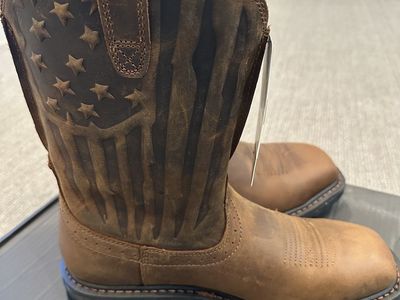Ariat Shock Shield Steel Toe Western Work Boots Brown Size 9.5D
