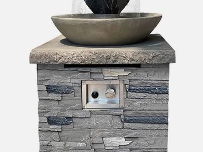 New in Box PROKAn Aquaflame European Ledge Water and Fire Pit