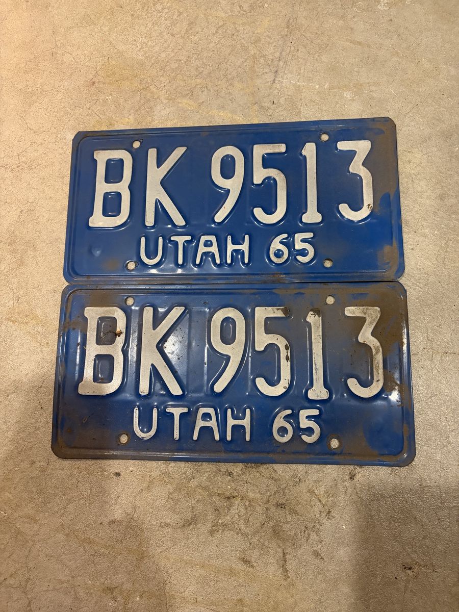 Utah Vintage license plates