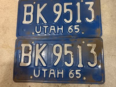 Utah Vintage license plates