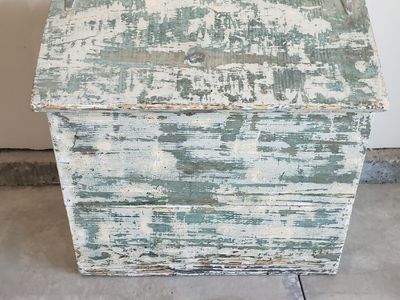 Antique Shabby Green Paint Box/Trunk