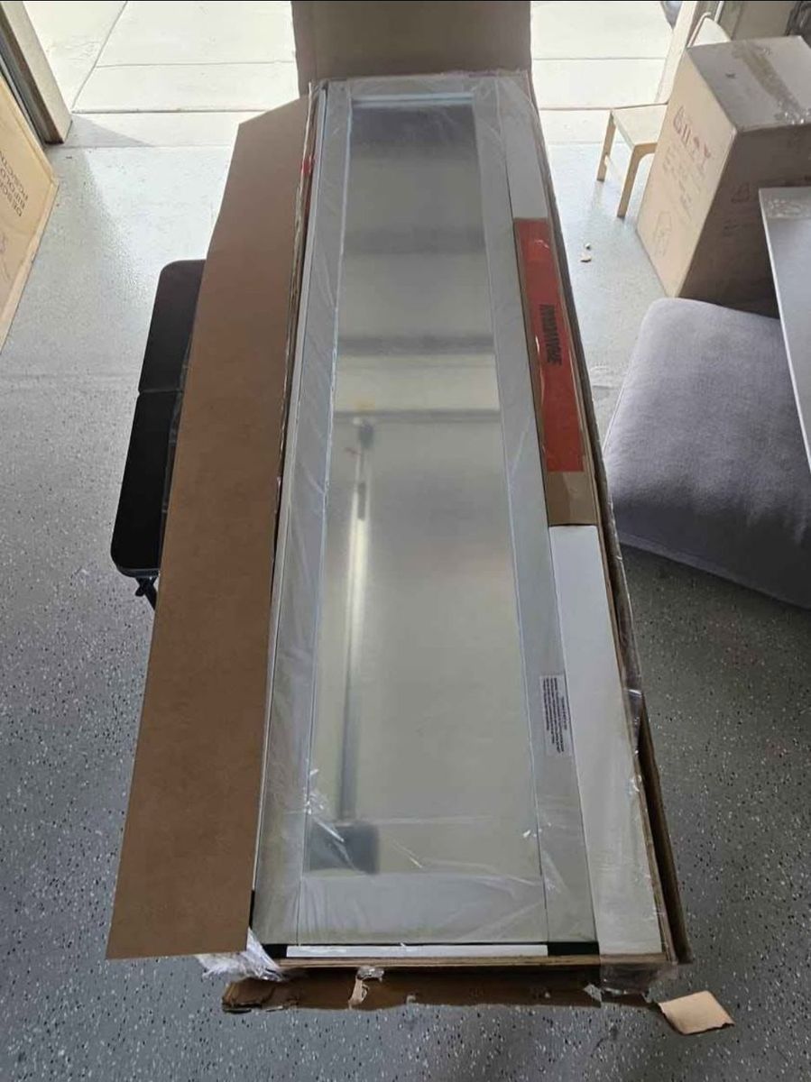 NEW 36" x 84" White Mirror Bifold Barn Closet Doors (2 Panels)  #450