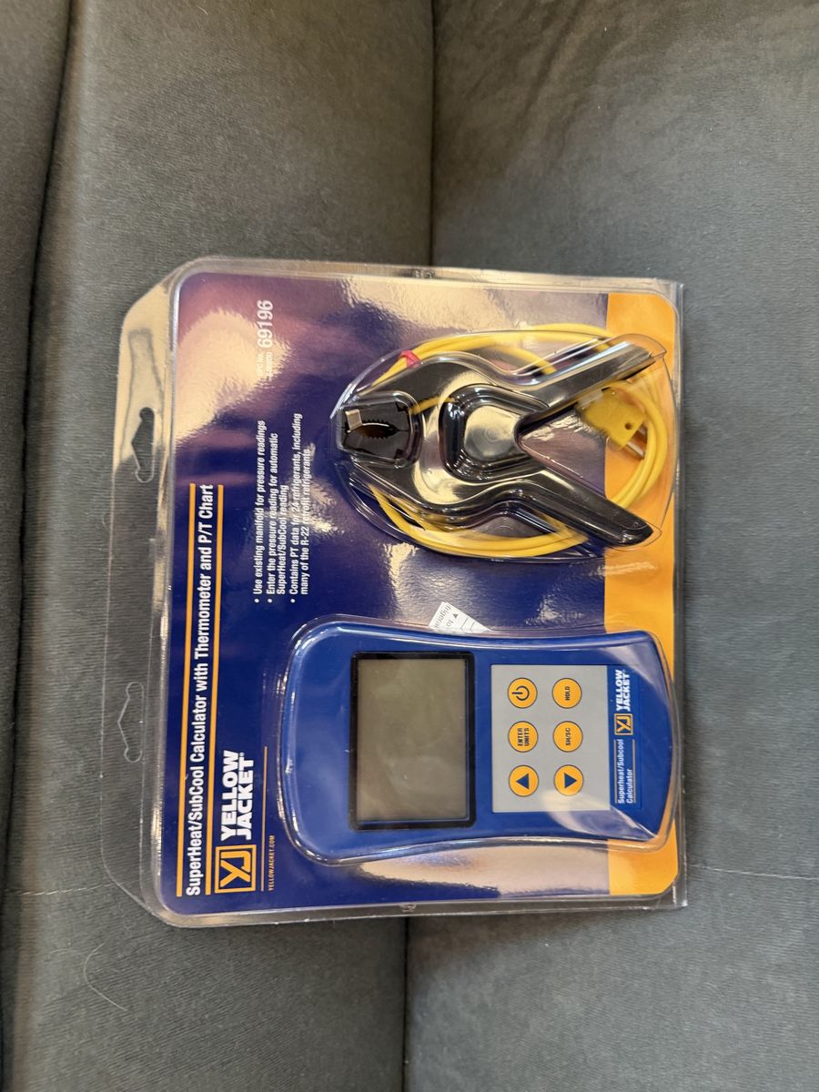 Yellow Jacket 69196 SuperHeat/SubCool Calculator with Thermometer and P/T Chart