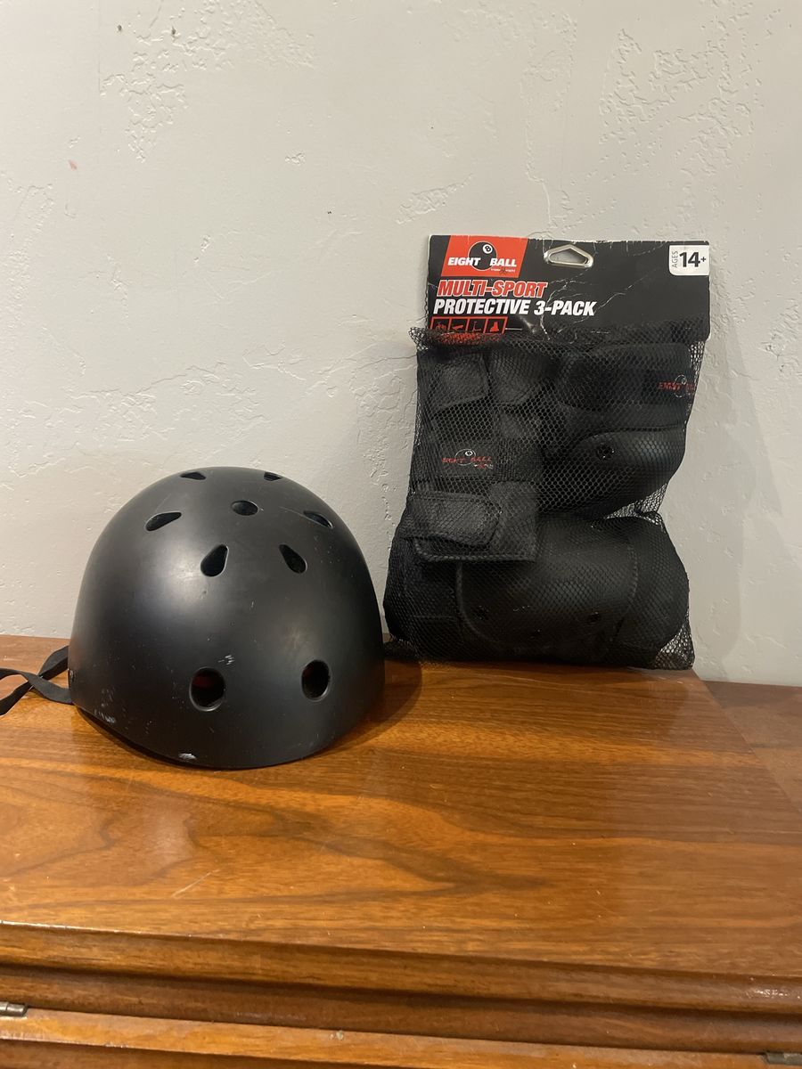 Eight Ball Multi-Sport Protective 3-Pack Pads & Helmet - Ages 14+