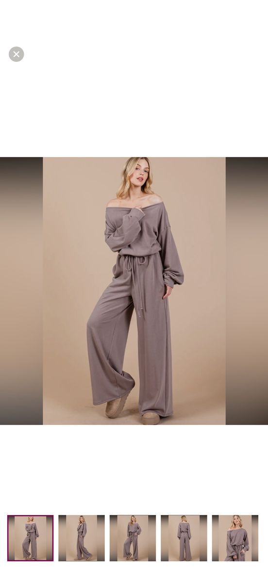 Solid Long Sleeve Thick Elastic Waist Jumpsuit
