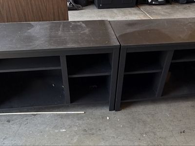 Black TV Console Media Storage Units - Set of 2, 4ft each