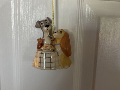 Lenox Disney Lady and the Tramp Spaghetti Scene Porcelain Ornament