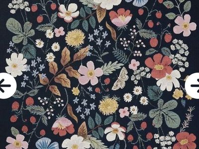 New. Loloi 6'7" x 9'4" Strawberry Fields Beautiful Floral Pattern Area Rug - Dark Blue with Multi-Color Flowers