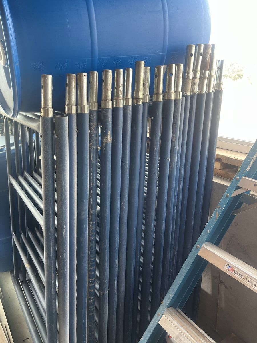 MetalTech 5 ft. x 5 ft. Blue Standard Mason Scaffolding Frame Set - Outdoor Use, Easy Assembly