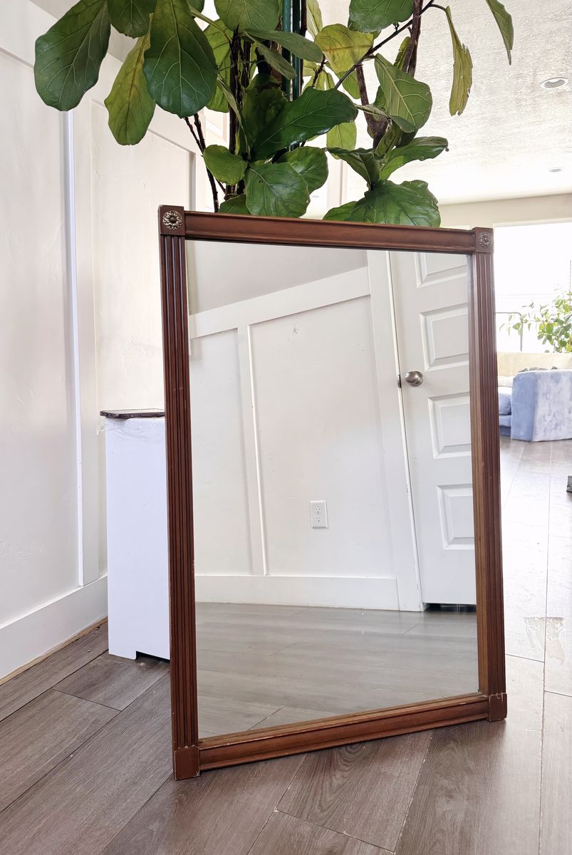Vintage Large Walnut Mirror by Bassett