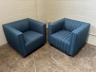 Dark blue teal chairs