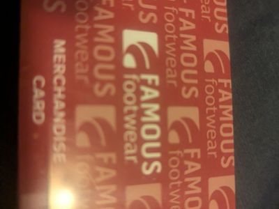 Famous footwear gift card $101.87