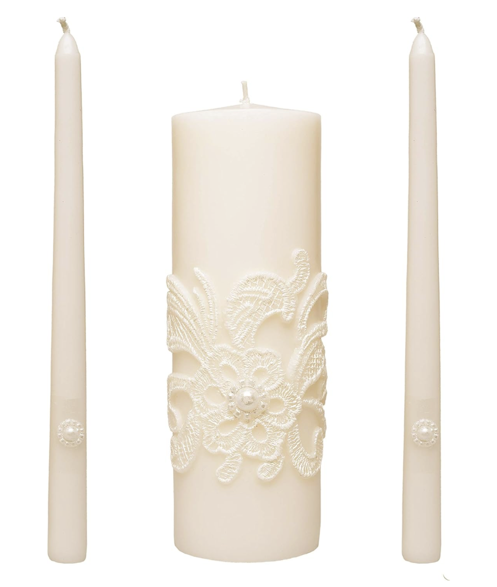 NEW Hosley 11.5" High Cream Wedding Unity Candle Set Great for Weddings Party Special Events