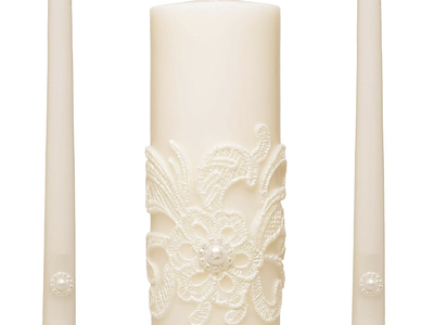 NEW Hosley 11.5" High Cream Wedding Unity Candle Set Great for Weddings Party Special Events