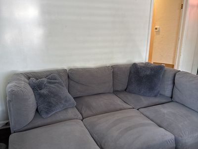 Modular Gray Sectional Sofa Couch - Customizable Configuration