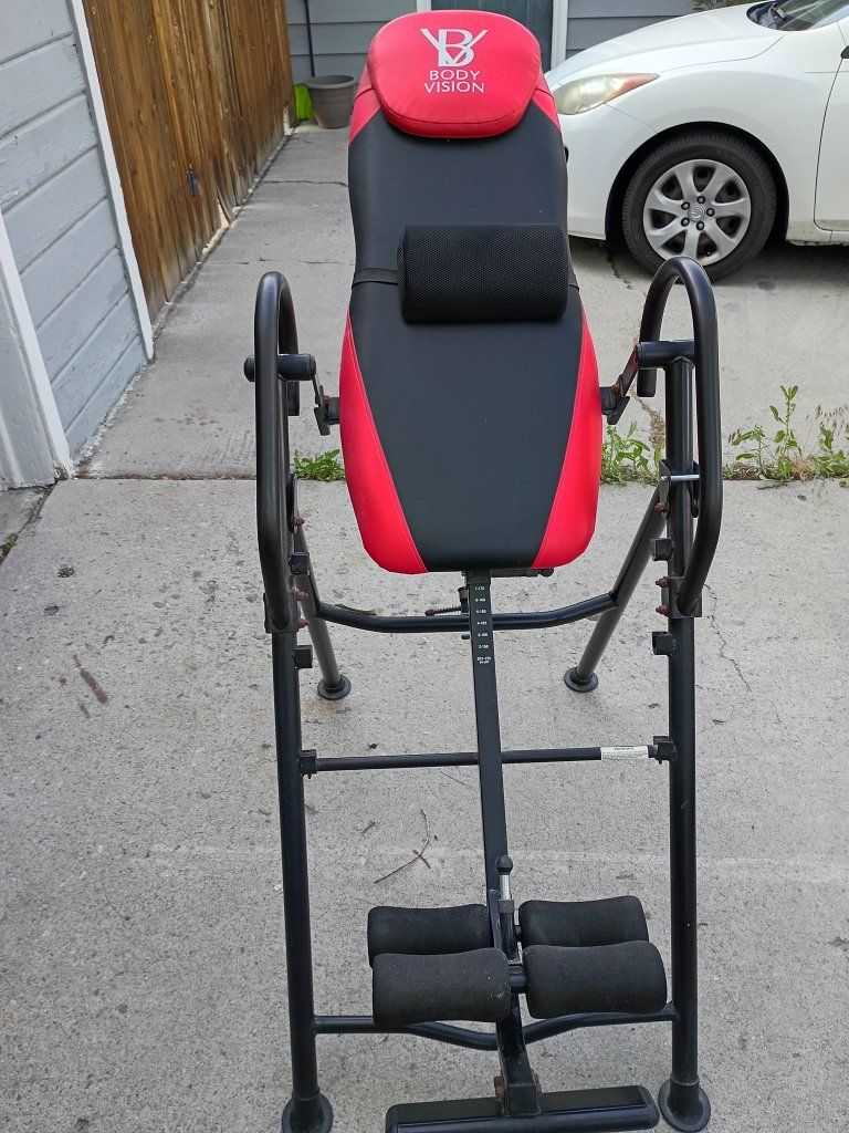 Body Vision Inversion Table, Red/Black - Decompress Spine & Relieve Back Pain